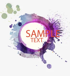 时尚水彩泼墨主题对话框免抠