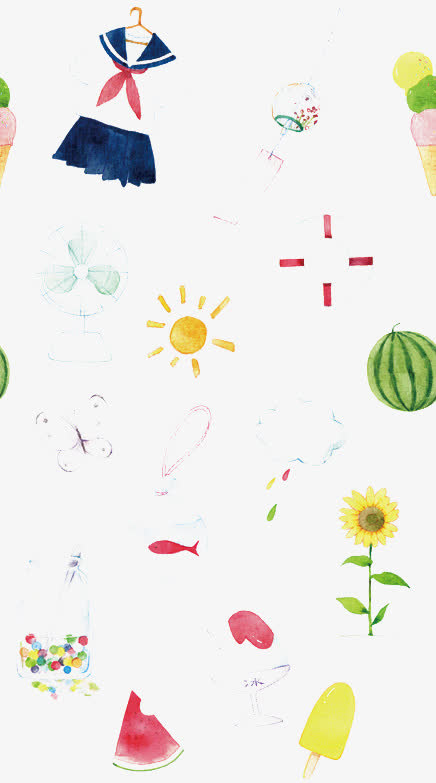 衣服水果花纹小碎花图案元素免抠