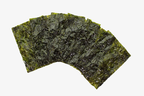 摊开片状新鲜海苔免抠