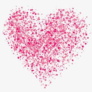 玫红色碎花爱心免抠