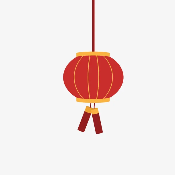手绘悬挂灯笼装饰免抠