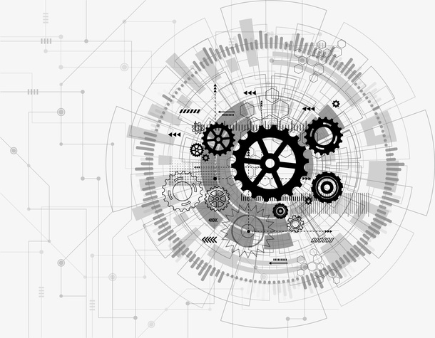 几何齿轮背景高清矢量素材免抠