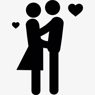 恋爱中的情侣图标免抠