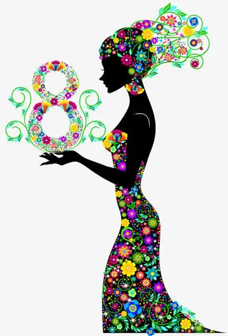 38妇女节剪影免抠