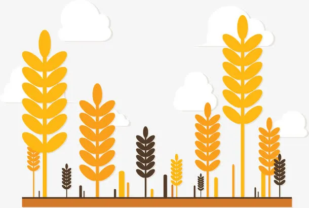 丰收麦田矢量免抠