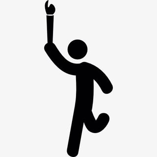 男人跑奥运火炬图标免抠