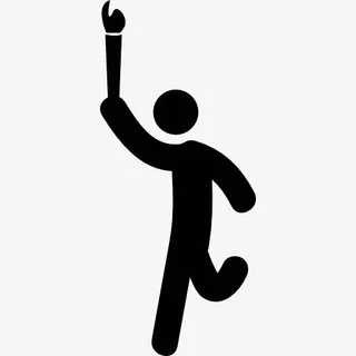 男人跑奥运火炬图标免抠