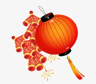 红色灯笼手绘素材免抠