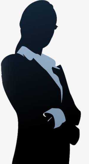 眼镜女强人人物剪影免抠