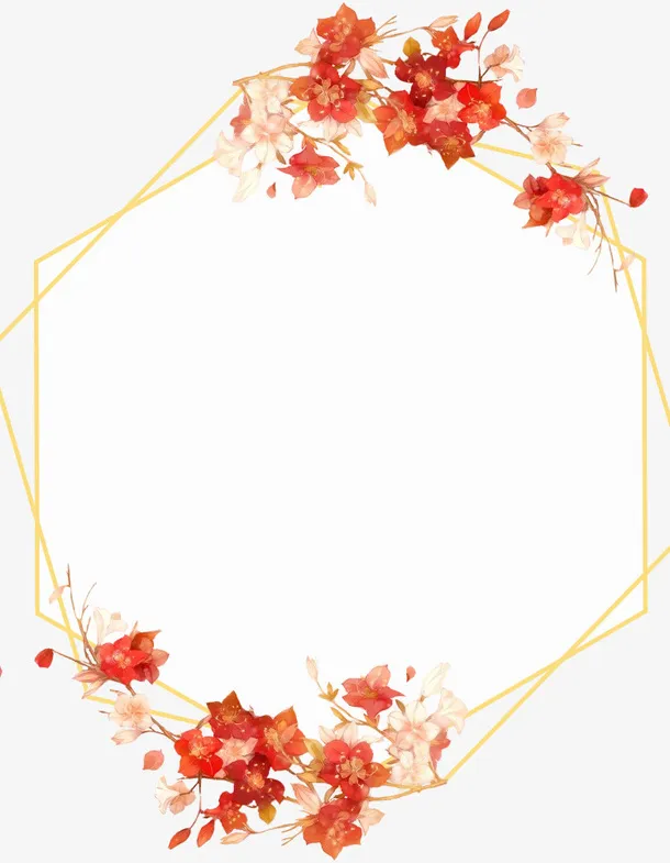 花朵边框古风边框免抠