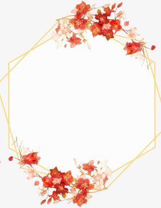 花朵边框古风边框免抠