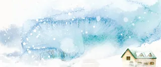 冬天白色清新电商雪花banner背景高清