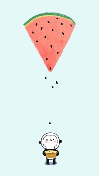 倒立的西瓜西瓜子壁纸锁屏免抠