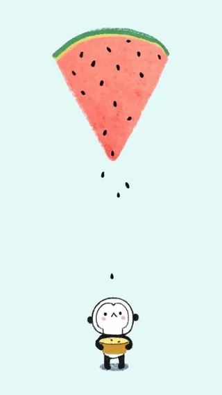 倒立的西瓜西瓜子壁纸锁屏免抠