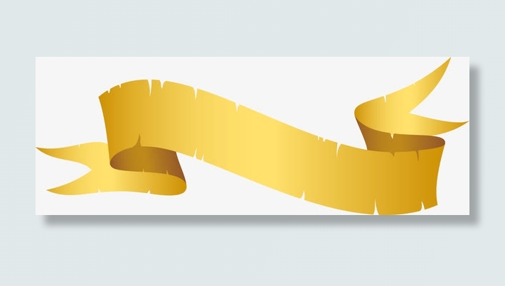 黄色丝带图免抠