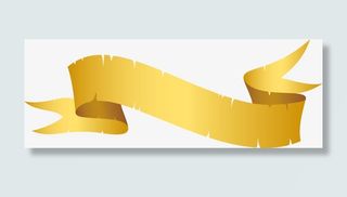 黄色丝带图免抠