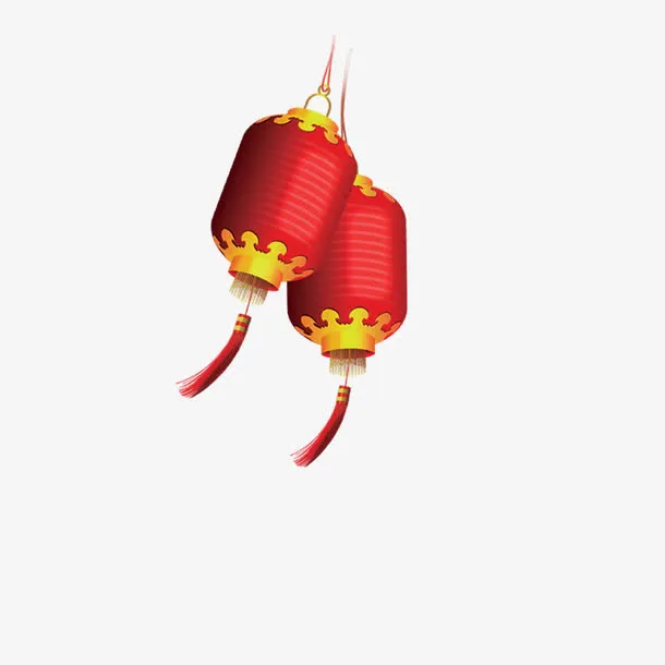 红色两个灯笼免抠