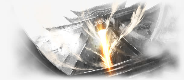 中国风城楼游戏风格免抠