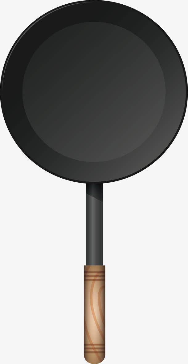 黑色的平底锅免抠