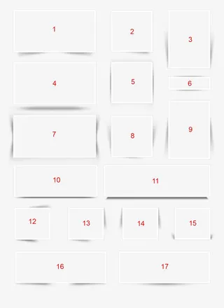 立体阴影纸张文本框设计PSD素材免抠