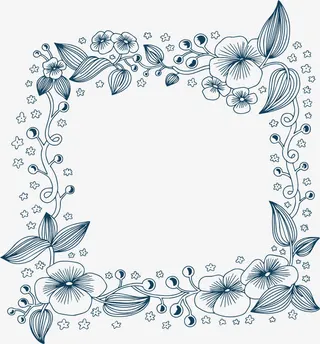 美丽手绘春天花藤免抠