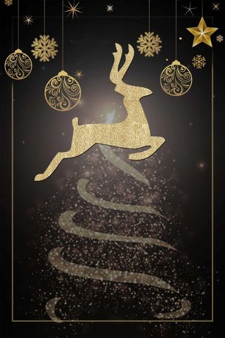 圣诞节黑色卡通促销雪花背景高清