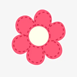 红色卡通花瓣免抠