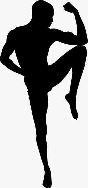 泰拳人物剪影免抠