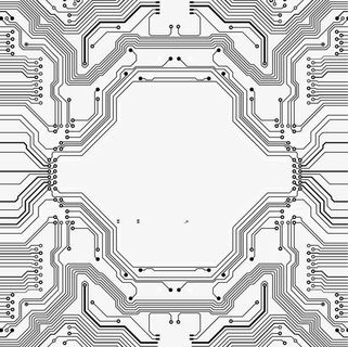 黑色卡通电路线路图免抠