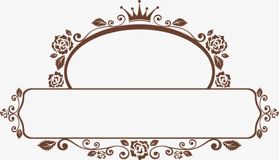 咖啡色花朵框架免抠
