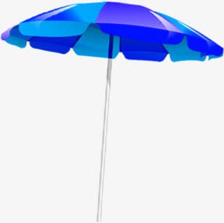 蓝色梦幻遮阳伞春天免抠