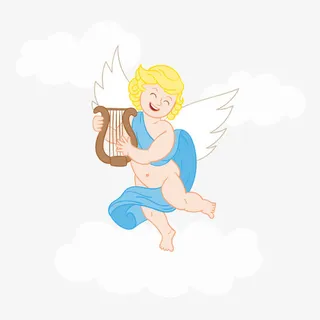 云端的金发天使 丘比特免抠