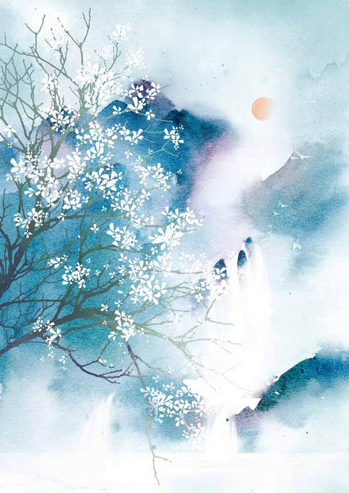 手绘插画水彩背景高清