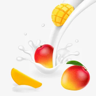卡通芒果牛奶矢量图免抠