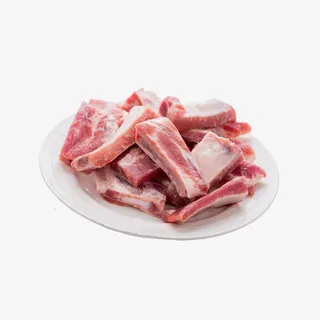 产品实物野生猪肋排一盘免抠