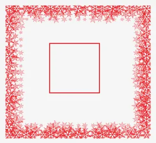 红色雪花边框免抠