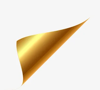 黄色渐变卷边装饰免抠