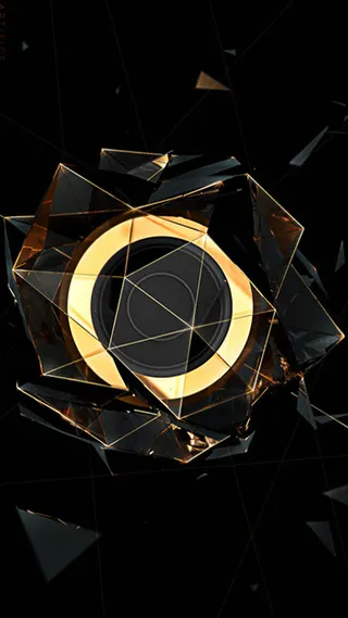 几何琥珀科技褐色H5背景图高清