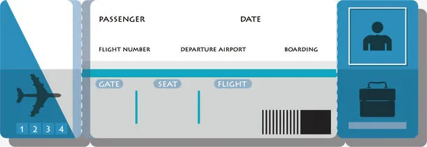矢量飞机票免抠