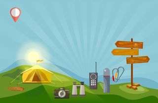 矢量扁平化野炊露营野营背景高清