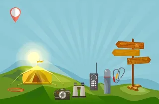 矢量扁平化野炊露营野营背景高清