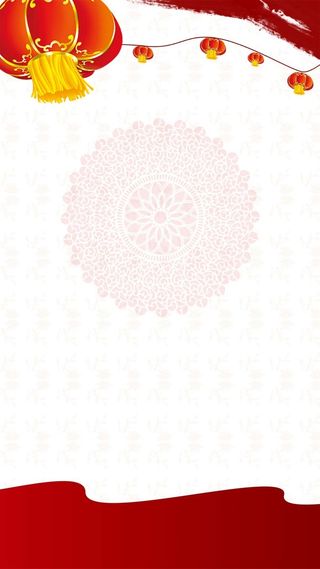 红色传统灯笼新年PSD分层H5背景素材高清