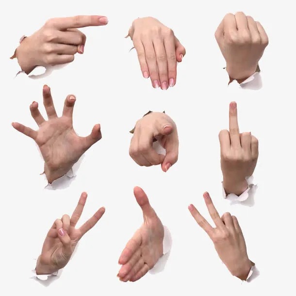 各种手势免抠