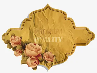 黄色复古边框免抠