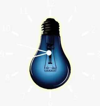 地球日创意灯泡时间素材免抠