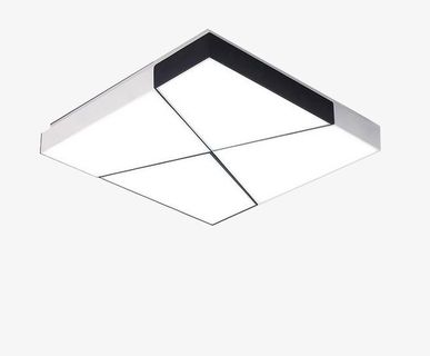 黑白拼格吸顶灯PNG免抠