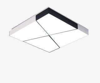 黑白拼格吸顶灯PNG免抠