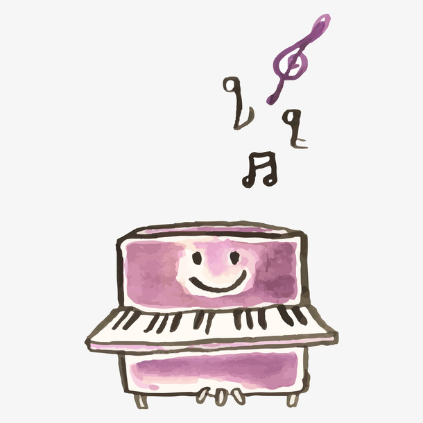 彩绘钢琴免抠