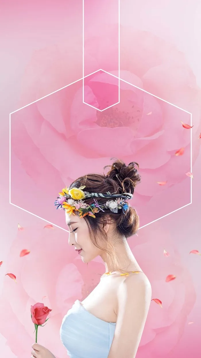 水彩520表白女神节PS源文件H5背景元高清
