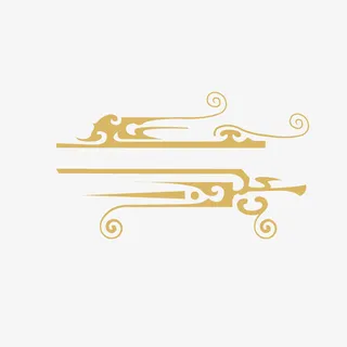 中国风云纹线条装饰免抠